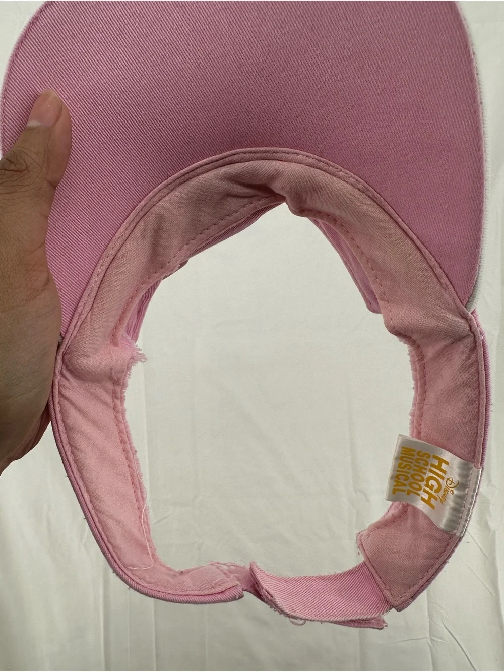 Kidcore Whimsy Y2K High School Musical Graphic Pink and White Visor/Hat